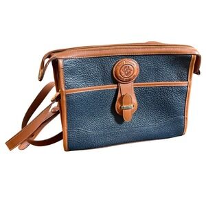 Oggi Domani Crossbody Bag Women Medium Black Brown Leather Pebbled Vintage Purse